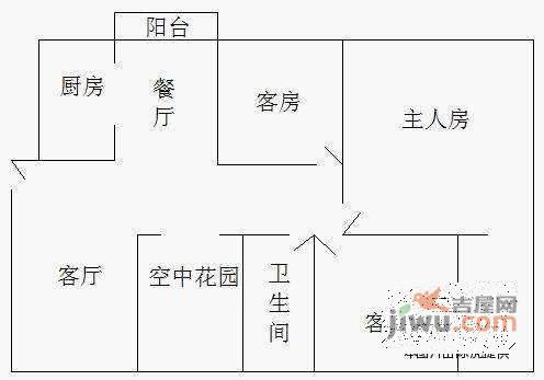 华发新城四期3室2厅2卫141㎡户型图