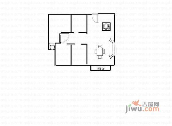 桂怡楼3室2厅2卫108㎡户型图