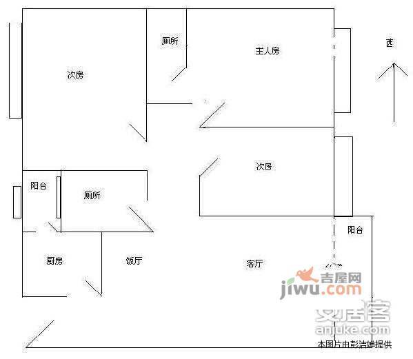 佛山人民路小区3室2厅1卫110㎡户型图