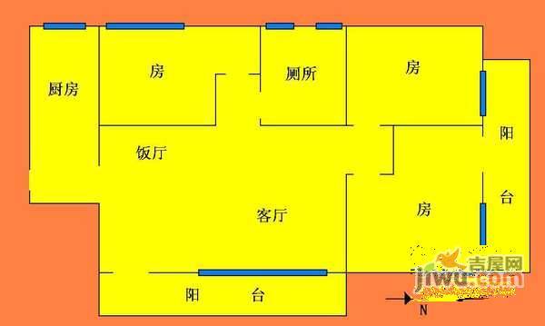 金叶花园3室2厅2卫户型图