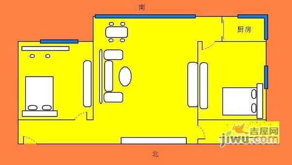 锦秀花园2室1厅1卫81㎡户型图