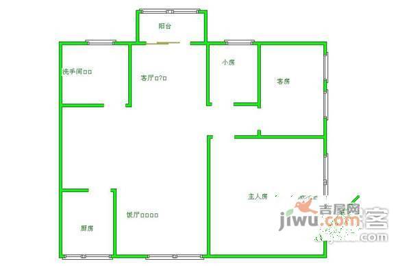 侨晶花园3室2厅1卫户型图