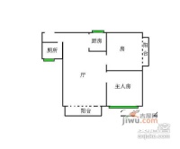 歧江广场2室1厅1卫50㎡户型图