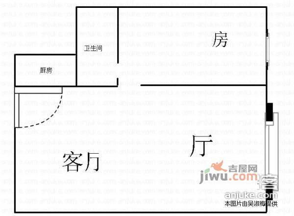 嘉信城市广场嘉仑台1室1厅1卫28㎡户型图