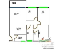 江滨大厦3室2厅1卫户型图