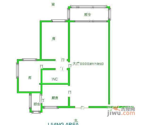 宏威中心2室1厅1卫72㎡户型图