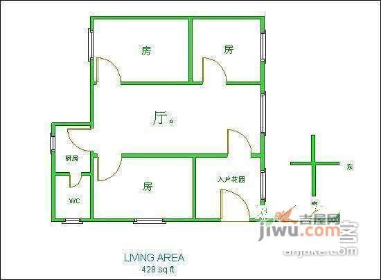 华辉花园3室1厅1卫户型图