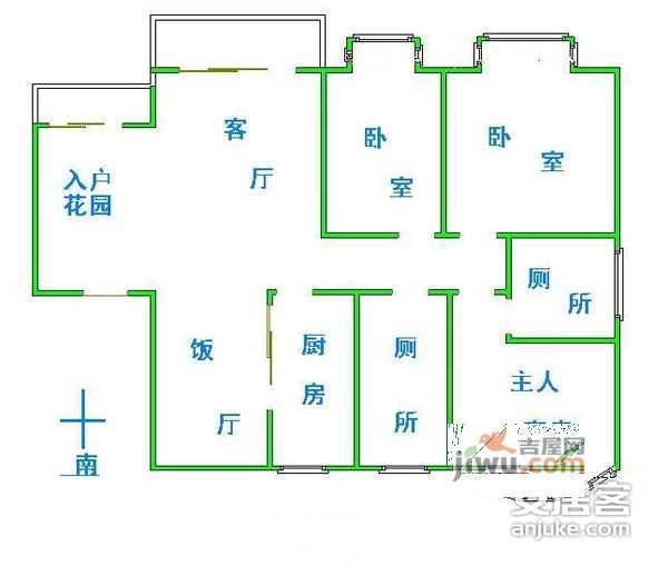 冠曦苑3室2厅2卫114㎡户型图