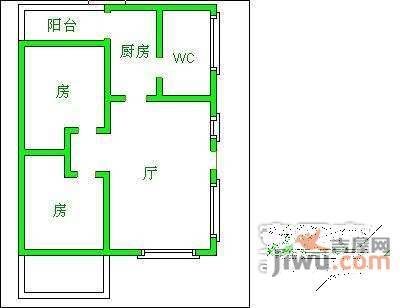 忠信路小区2室2厅1卫户型图