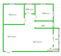 东方广场2室2厅2卫83㎡户型图