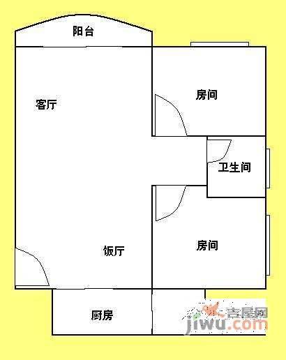 御景苑2室2厅1卫93㎡户型图