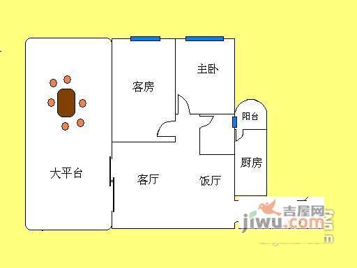 御景苑2室2厅2卫户型图