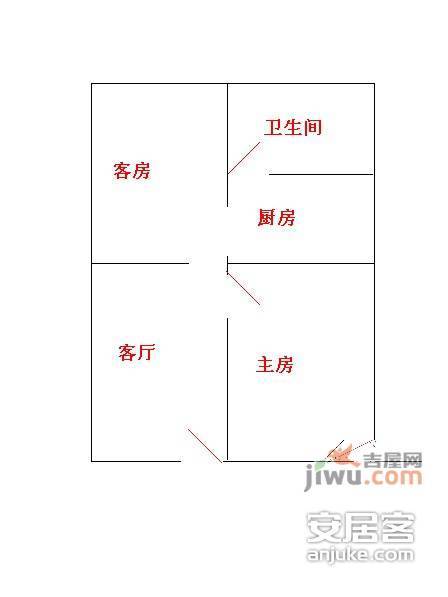 东城新村2室1厅1卫80㎡户型图