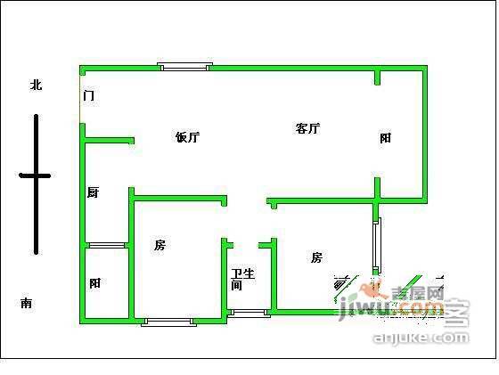 东城新村3室2厅1卫80㎡户型图