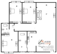 罗村花苑3室2厅1卫120㎡户型图
