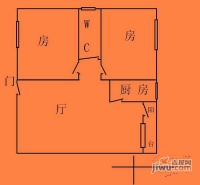 汾江中路小区2室1厅1卫户型图