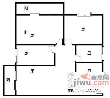 恒福花园3室2厅1卫123㎡户型图