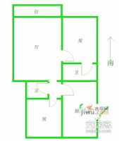 河西花园2室1厅1卫92㎡户型图