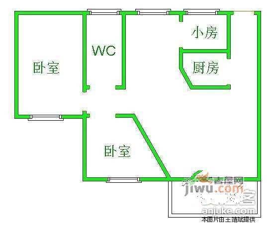 河西花园3室2厅1卫105㎡户型图