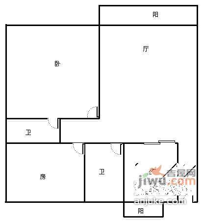 东海花园2室2厅2卫户型图