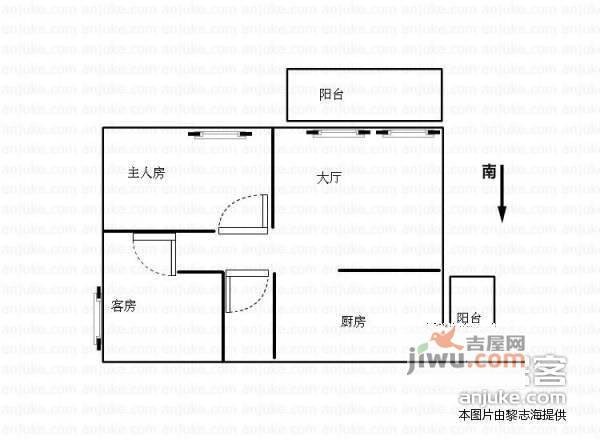 大良景鸿楼2室2厅1卫68㎡户型图