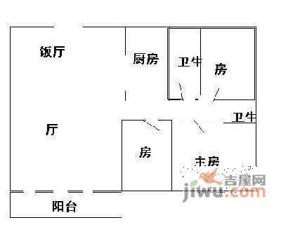 绿茵鸣苑2室2厅1卫94㎡户型图