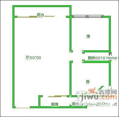 绿茵鸣苑2室2厅1卫94㎡户型图