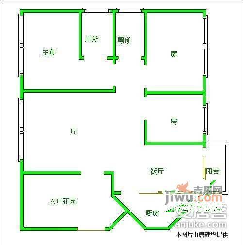 绿茵鸣苑3室2厅2卫118㎡户型图