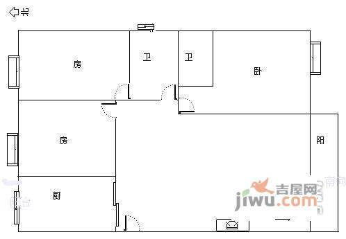 绿茵鸣苑3室2厅2卫118㎡户型图