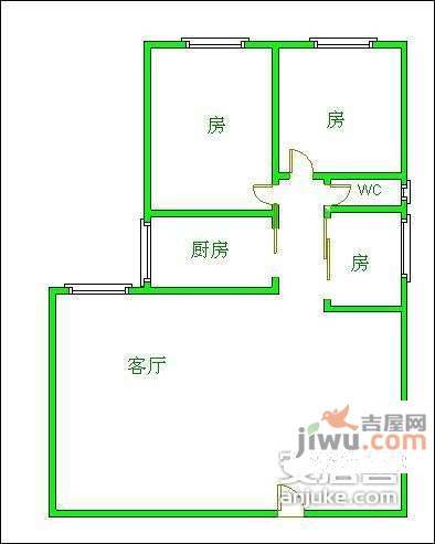 华远大厦3室2厅1卫113㎡户型图