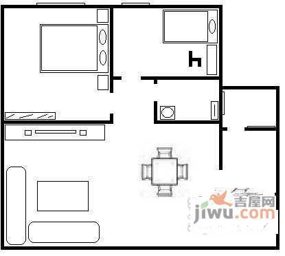 鹿璟村2室1厅1卫91㎡户型图