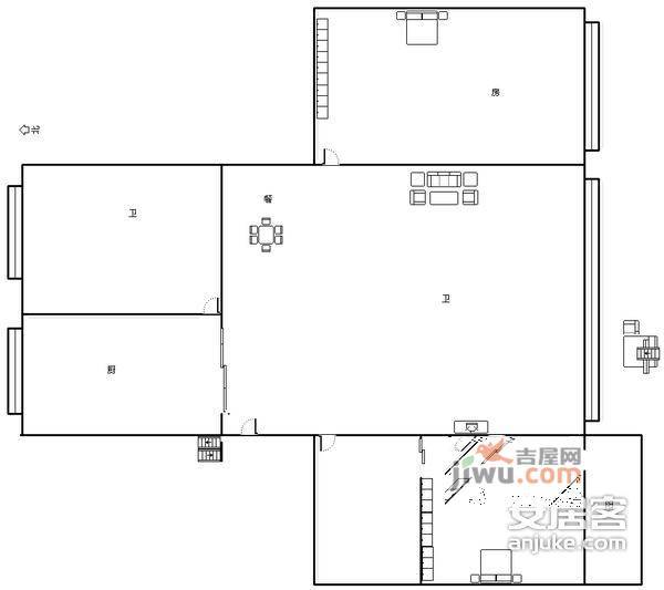 东建世纪广场2室2厅1卫户型图