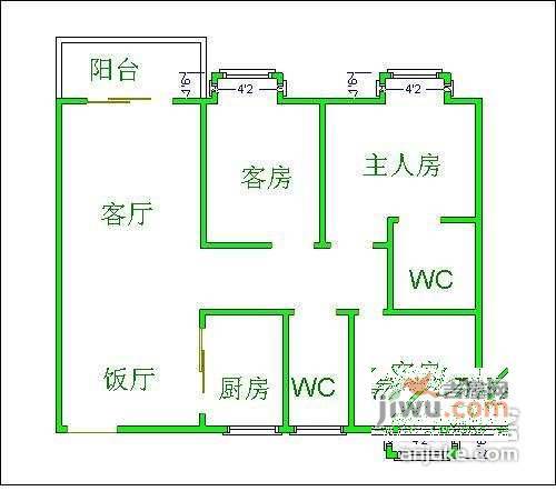 黄岐第一城3室2厅2卫158㎡户型图