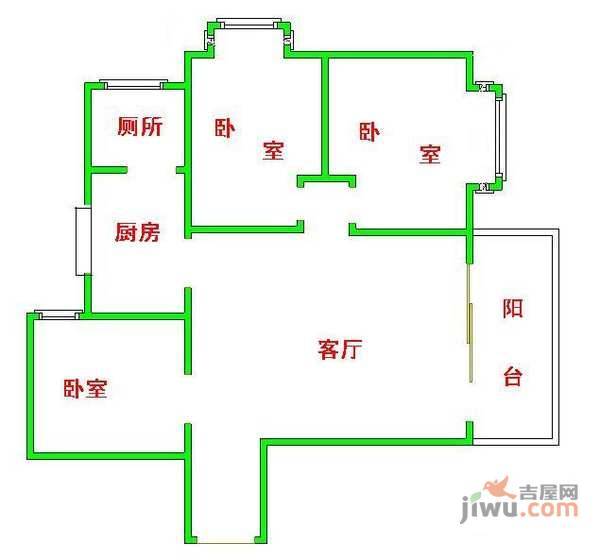 黄岐第一城3室2厅1卫157㎡户型图