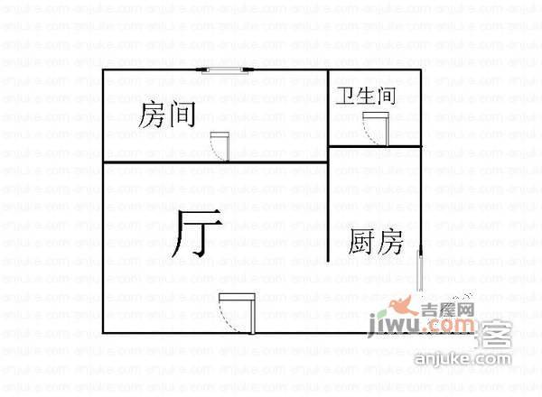 紫荆南苑1室1厅1卫户型图