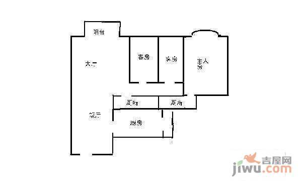 沙面新城3室1厅1卫153㎡户型图