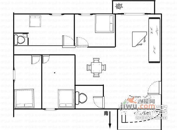 嘉信城市花园一至五期4室2厅2卫268㎡户型图