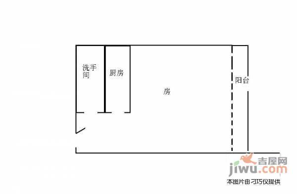 珠江半岛花园1室1厅1卫45㎡户型图