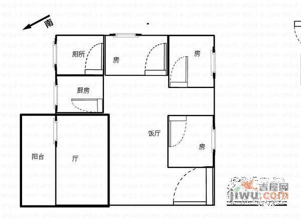 珠江半岛花园3室2厅1卫125㎡户型图