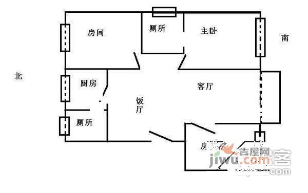 丽雅苑中区3室2厅2卫152㎡户型图