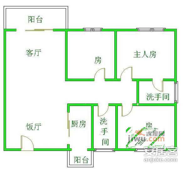 锦绣华庭3室2厅2卫145㎡户型图