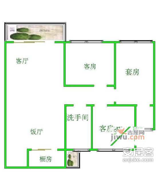 锦绣华庭3室2厅2卫145㎡户型图