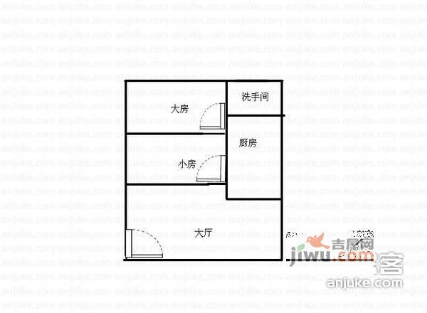 黄岐明珠广场2室1厅1卫64㎡户型图