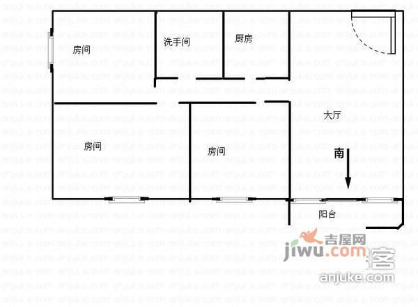 黄岐明珠广场3室1厅1卫79㎡户型图