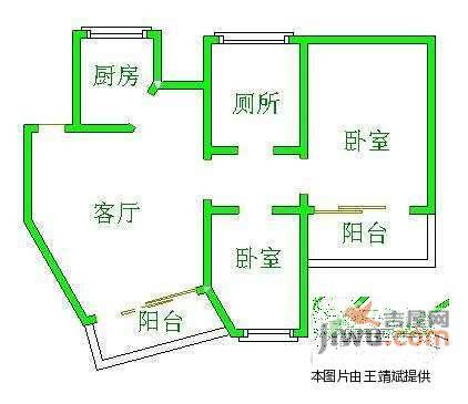 皇朝广场2室1厅1卫87㎡户型图