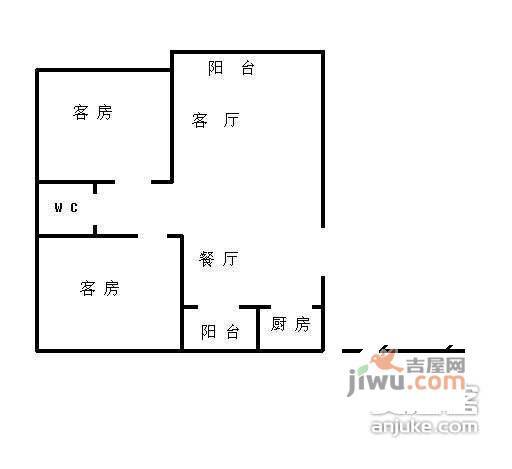 汇银奥林匹克花园2室2厅1卫99㎡户型图