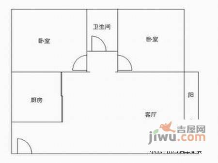 怡翠花园2室2厅1卫110㎡户型图