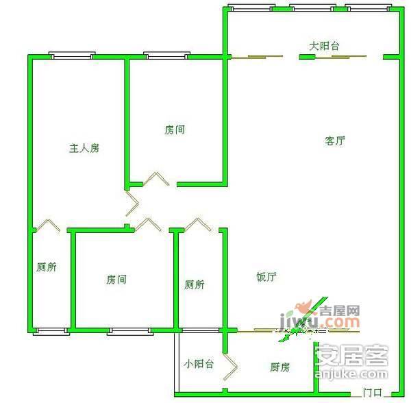 汇银城市花园3室2厅2卫143㎡户型图