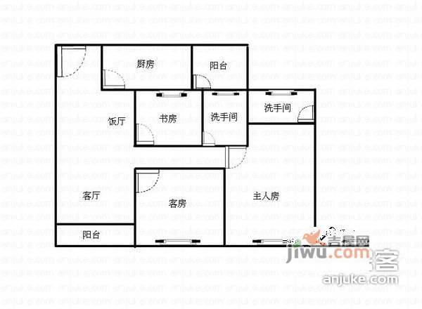 宝翠花园3室2厅2卫118㎡户型图