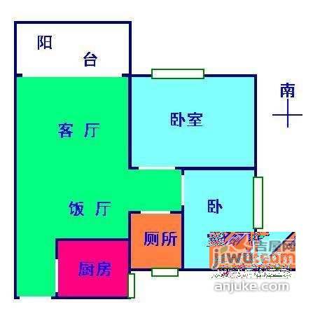 怡丰新村2室1厅1卫80㎡户型图